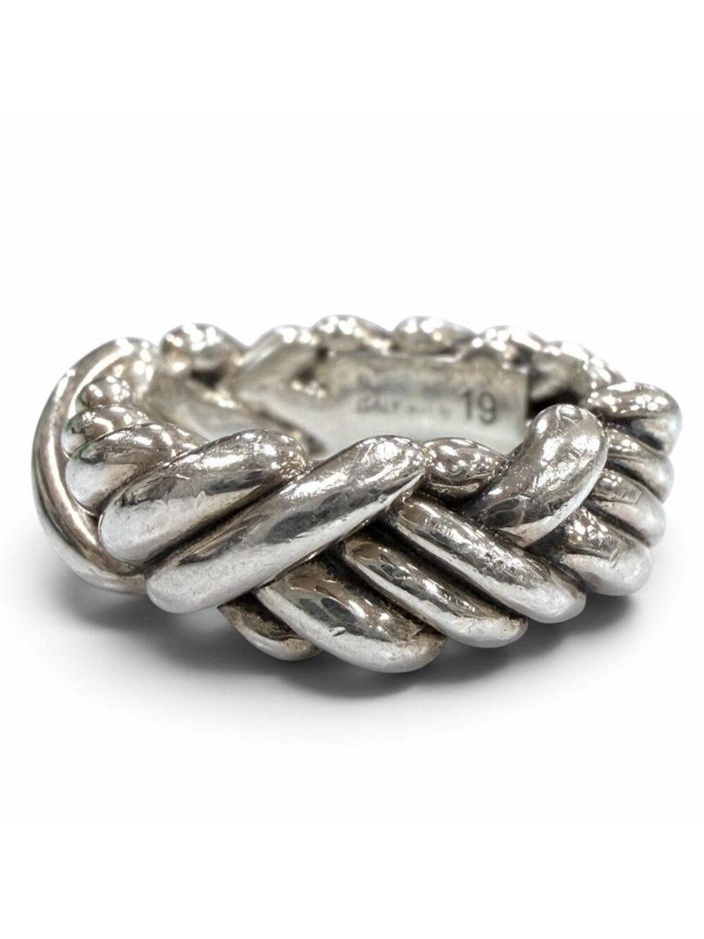 Bottega Veneta Intrecciato Ring Silver